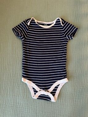 Joe Fresh Navy & White Striped Baby One-Piece Bodysuit